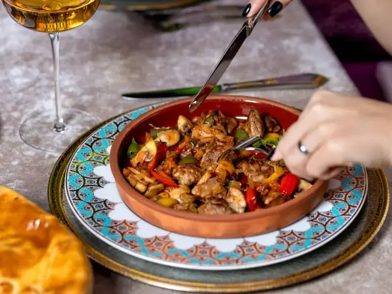 Khoresh: Persian Chicken Stew with Rice & Fresh Salad